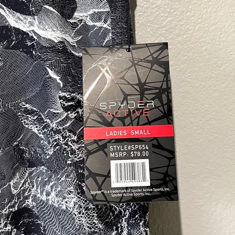 SPYDER ACTIVE- NWT Black and Gray Patterned Leggings Size S - Picture 6 of 7
